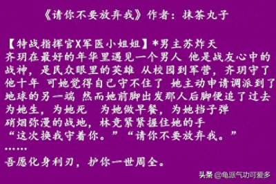 ​小说推荐军旅甜宠文温馨治愈强推《请你不要放弃我》《过分深情》