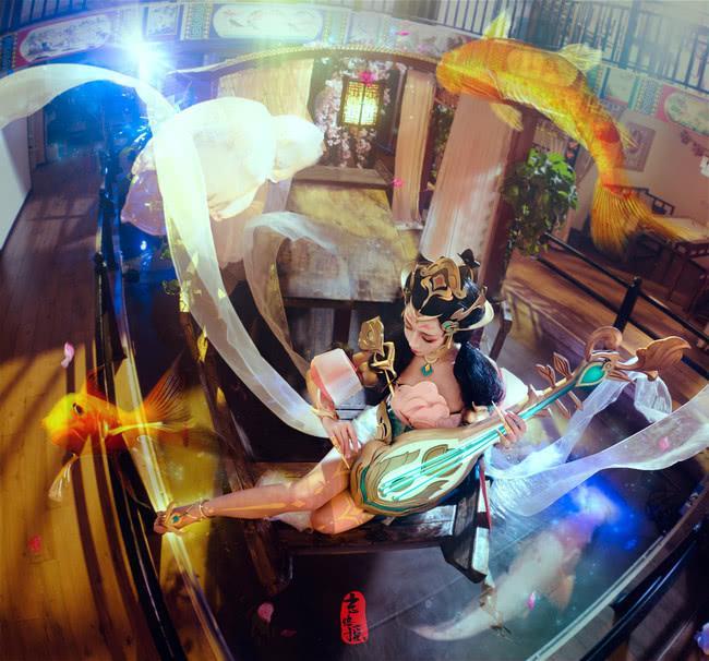 王者荣耀杨玉环COSPLAY，白腿细腰风韵十足！不愧为四大美女！