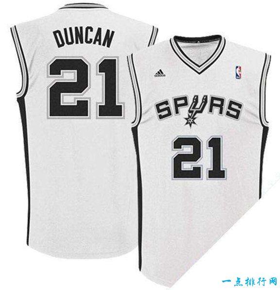 NBA十大最畅销球衣:蒂姆·邓肯