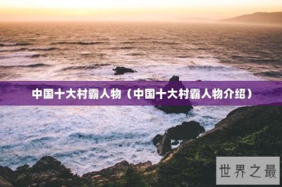 ​中国十大村霸人物（中国十大村霸人物介绍）