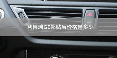 ​利博瑞GE补贴后价格是多少