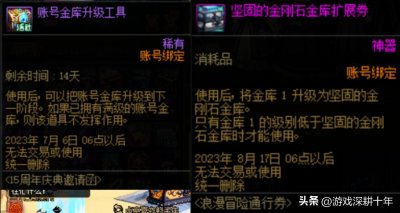 ​dnf账号金库升级阶段表格，什么时候使用升级券最划算，个人角色