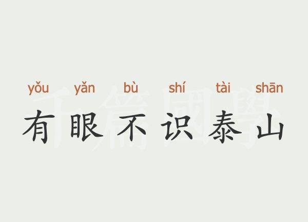 有眼不识泰山的意思是什么