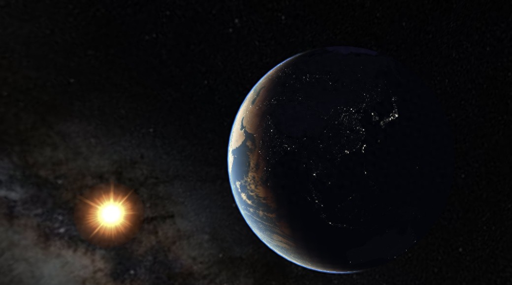 北京时间21：00的世界卫星图