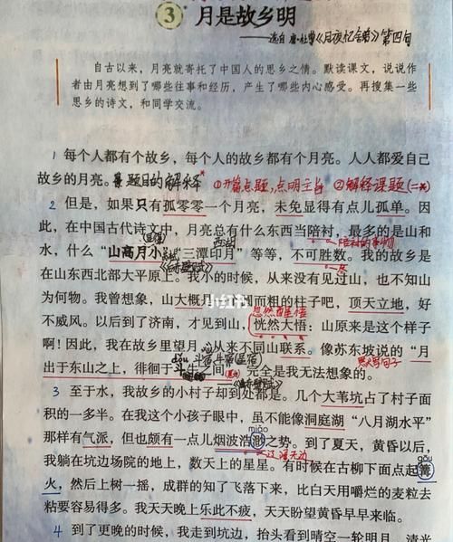 (月是故乡明)第6段中所写的大月亮、小月亮分别指什么